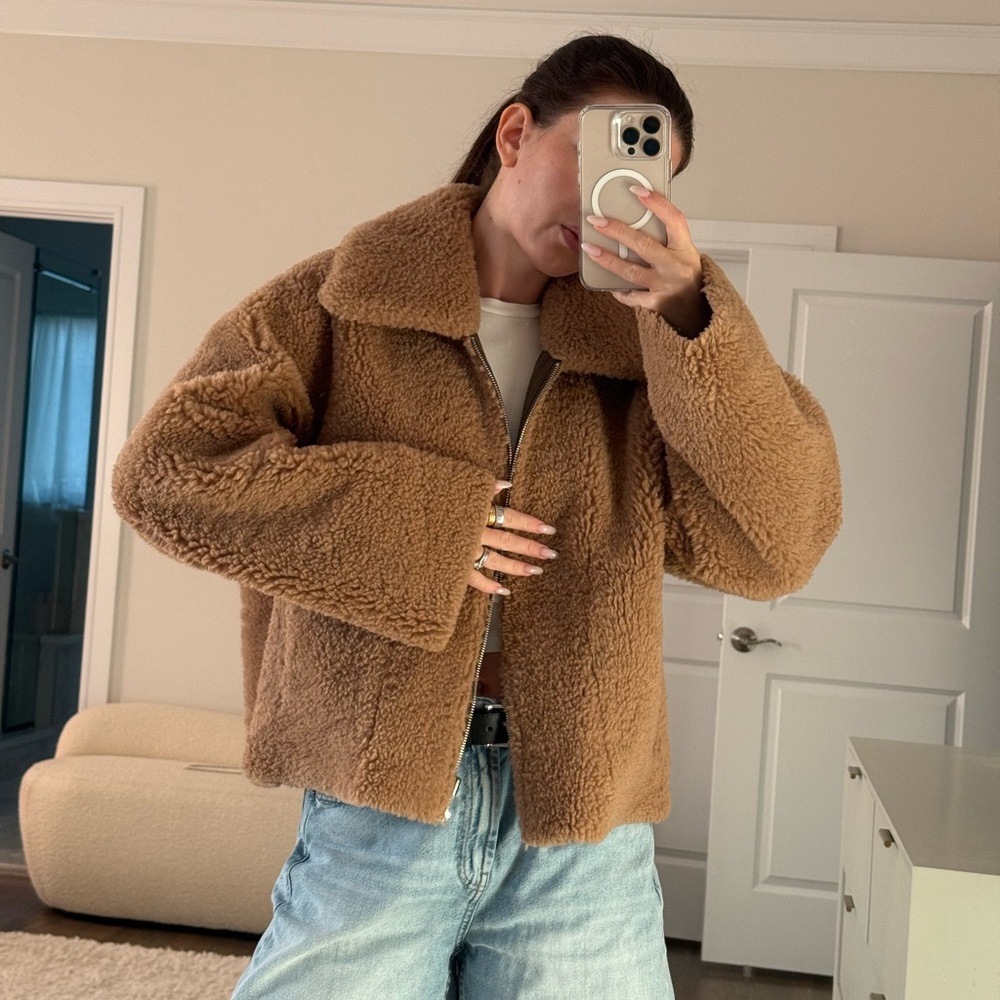 Brown Shearling Reversible Jacket - image 7